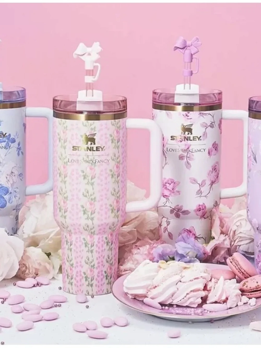 NEW Stanley x LoveShackFancy 40oz Happy Thoughts Lavender Floral Travel Tumbler - Picture 3 of 10